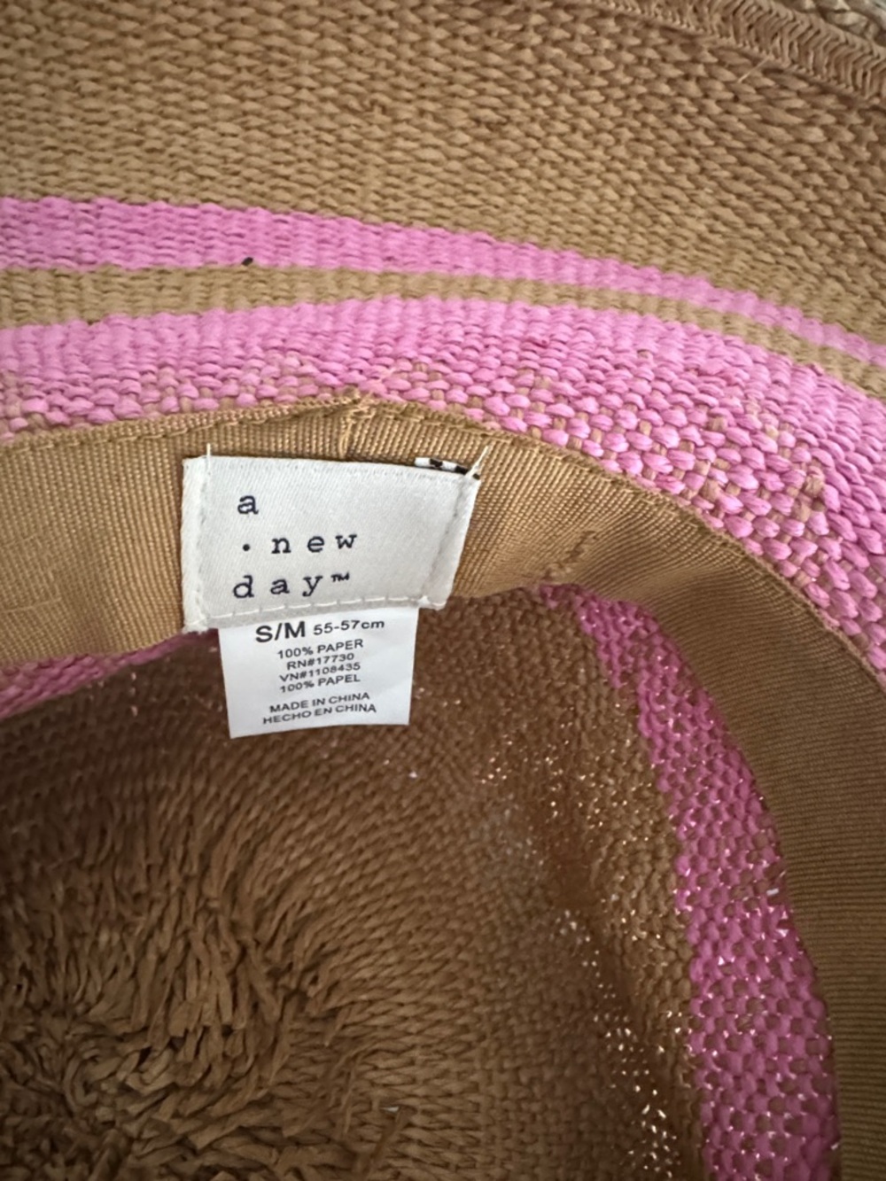a new day Straw Sun Hat with Pink Stripe - Picture 4 of 4